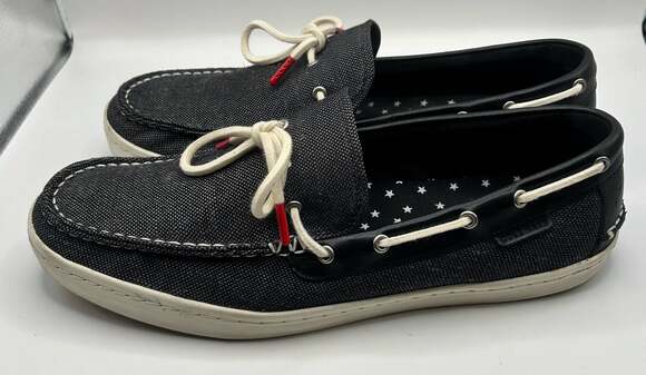 Cole Haan Grand Series Pinch Weekender Camp Moc Canvas Boat Shoes Black C32162 - Picture 2 of 7